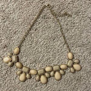 Gold and tan statement necklace. Adjustable chain. Smoke free home.